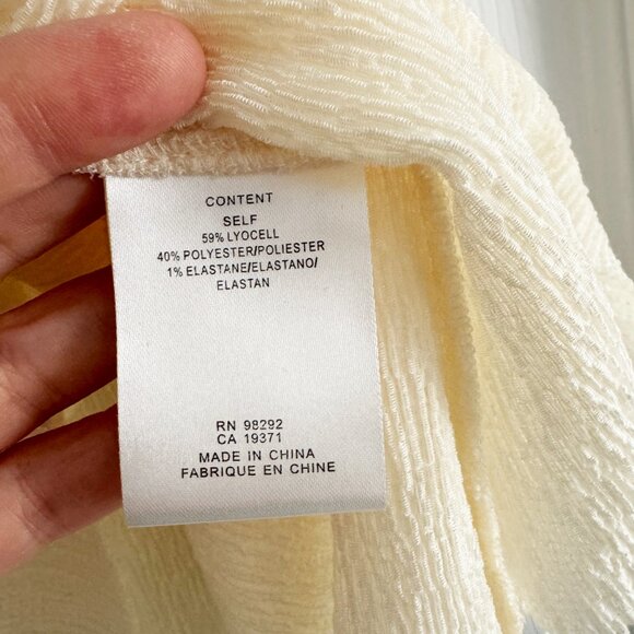 Tibi Sage Crinkle Lyocell Fitted Tank in Ivory, size Large - Picture 9 of 13